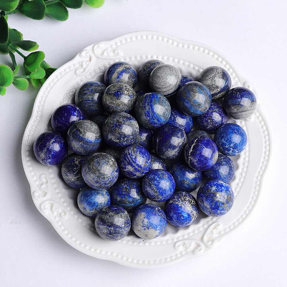 10pc Natural lapis lazuli jasper Quartz hand Carved ball crystal Reiki healing #