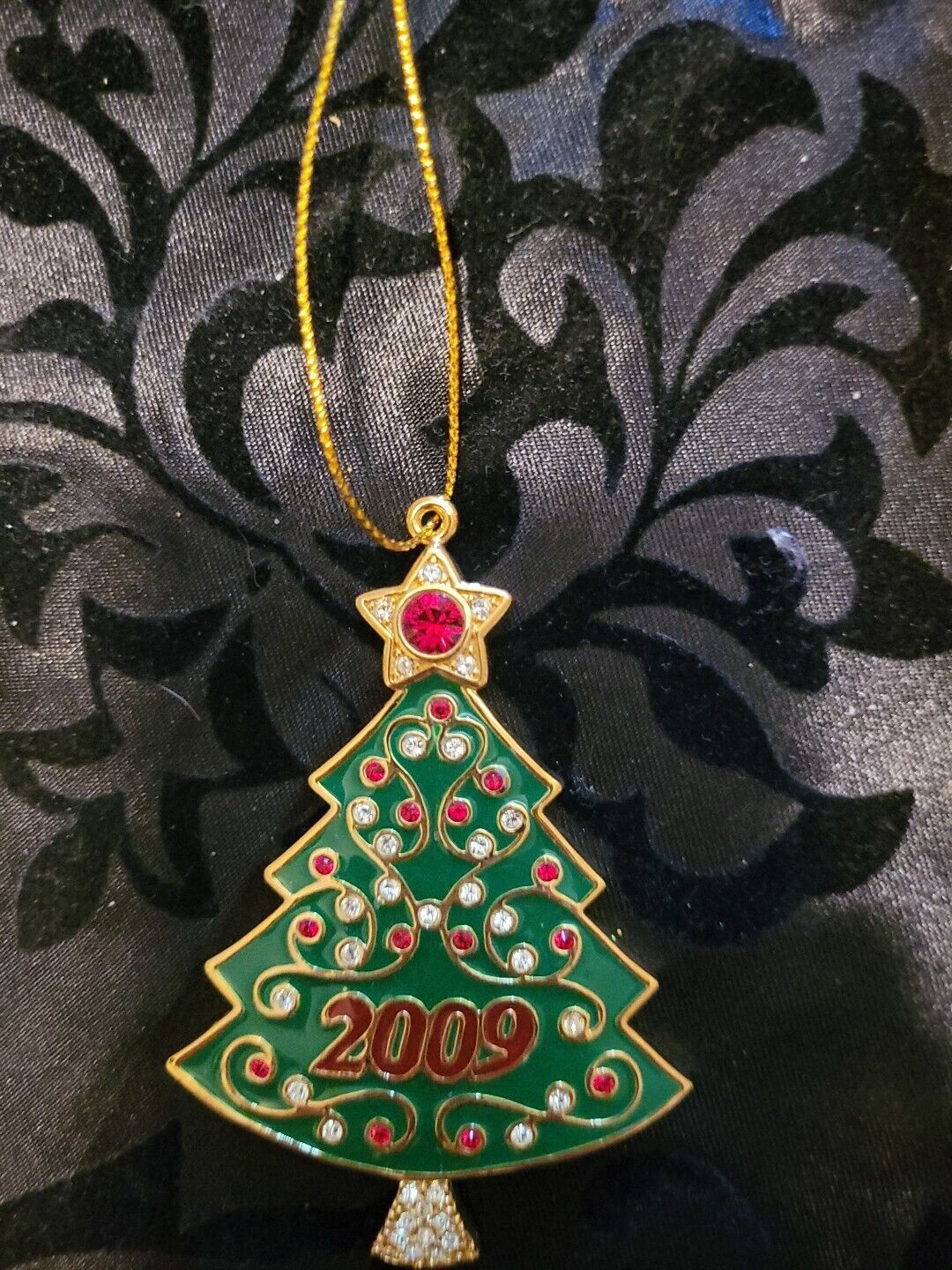 Danbury Mint 2009 Annual Christmas Tree Crystals Ornament In Box Rhinestones