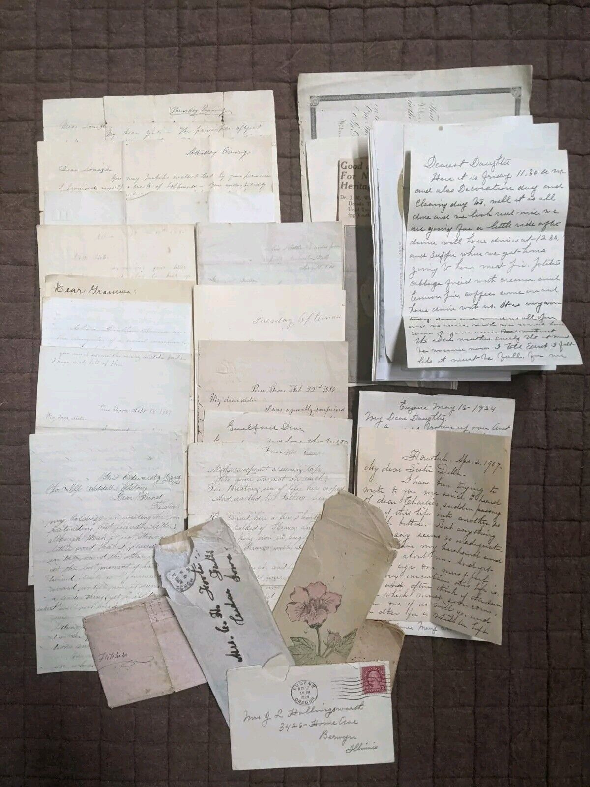 Letters 1800's-1920's, Civil War Soldier, Love, Death, Mother/Daughter, Intense