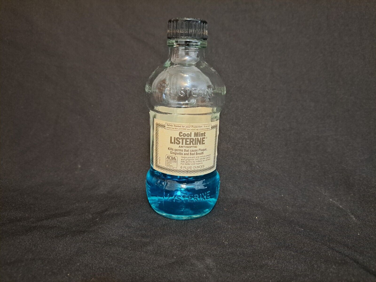 Vintage Listerine Antiseptic Glass Bottle 6 Fluid Ounces Warner Lambert Co.