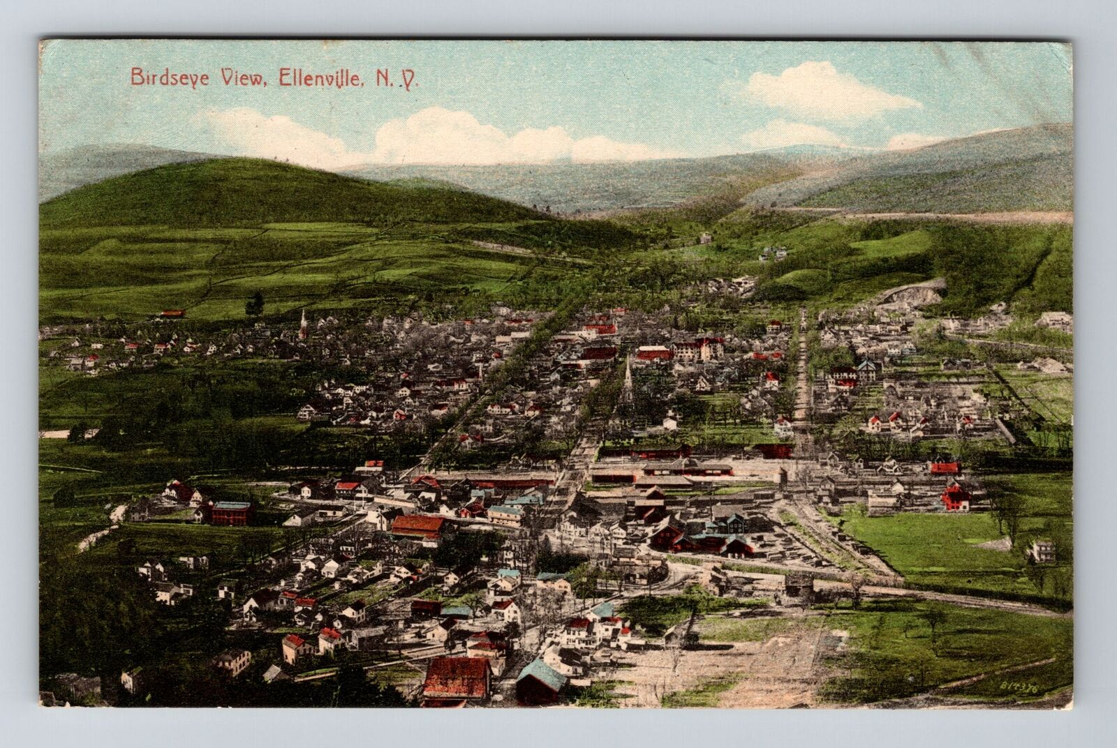 Ellenville NY-New York, Birds Eye View Of Town, Vintage Postcard