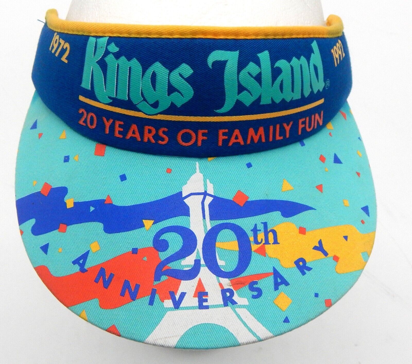 Vintage Kings Island Amusement Park 20th Anniversary 1972 -1992 Adjustable Visor
