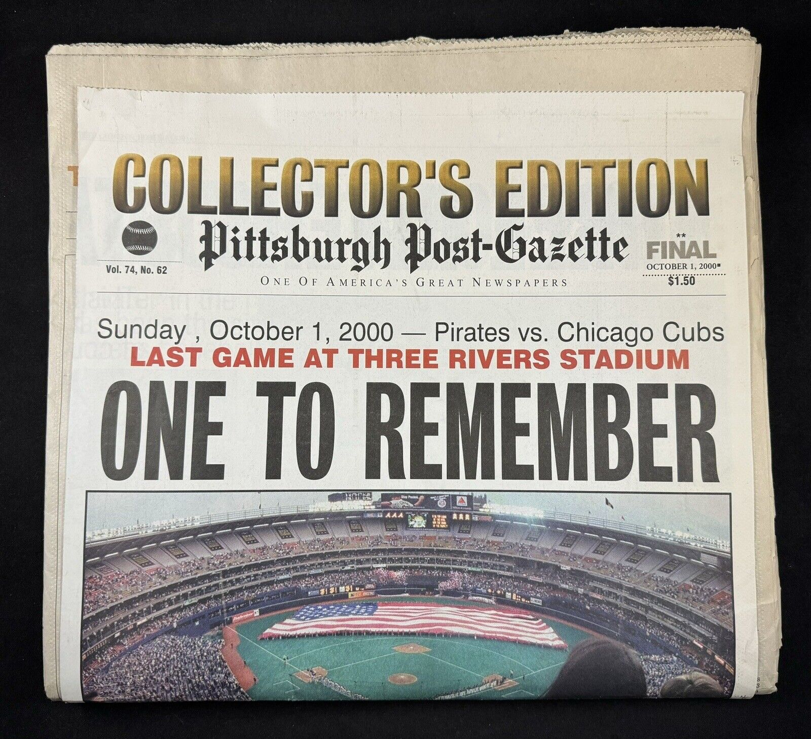 Pittsburgh Post-Gazette Collector\'s Edition Last Game at Three Rivers Stadium