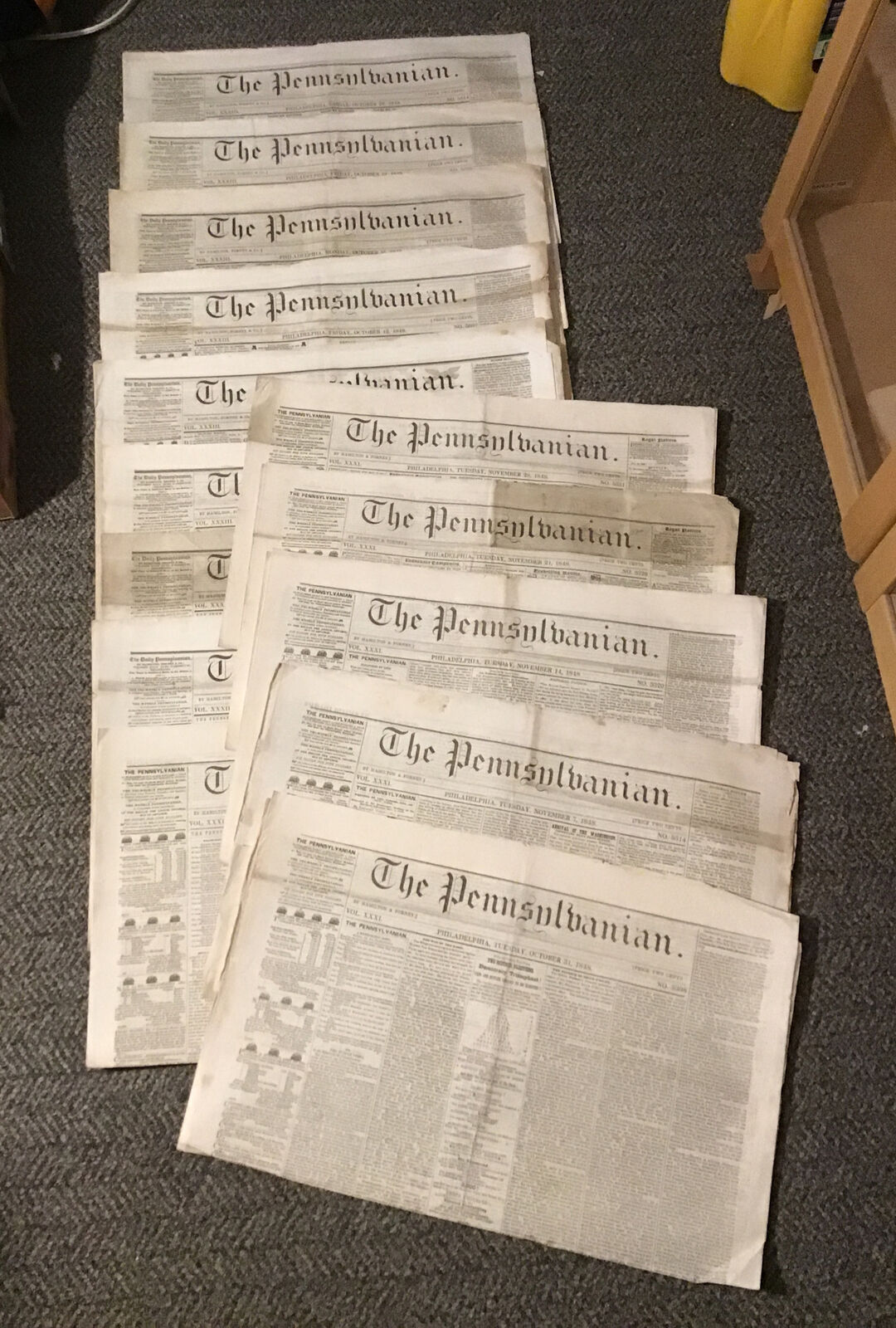 14 Issues The Pennsylvanian Newspaper 1848 1849 Slavery Lewis Cass For President