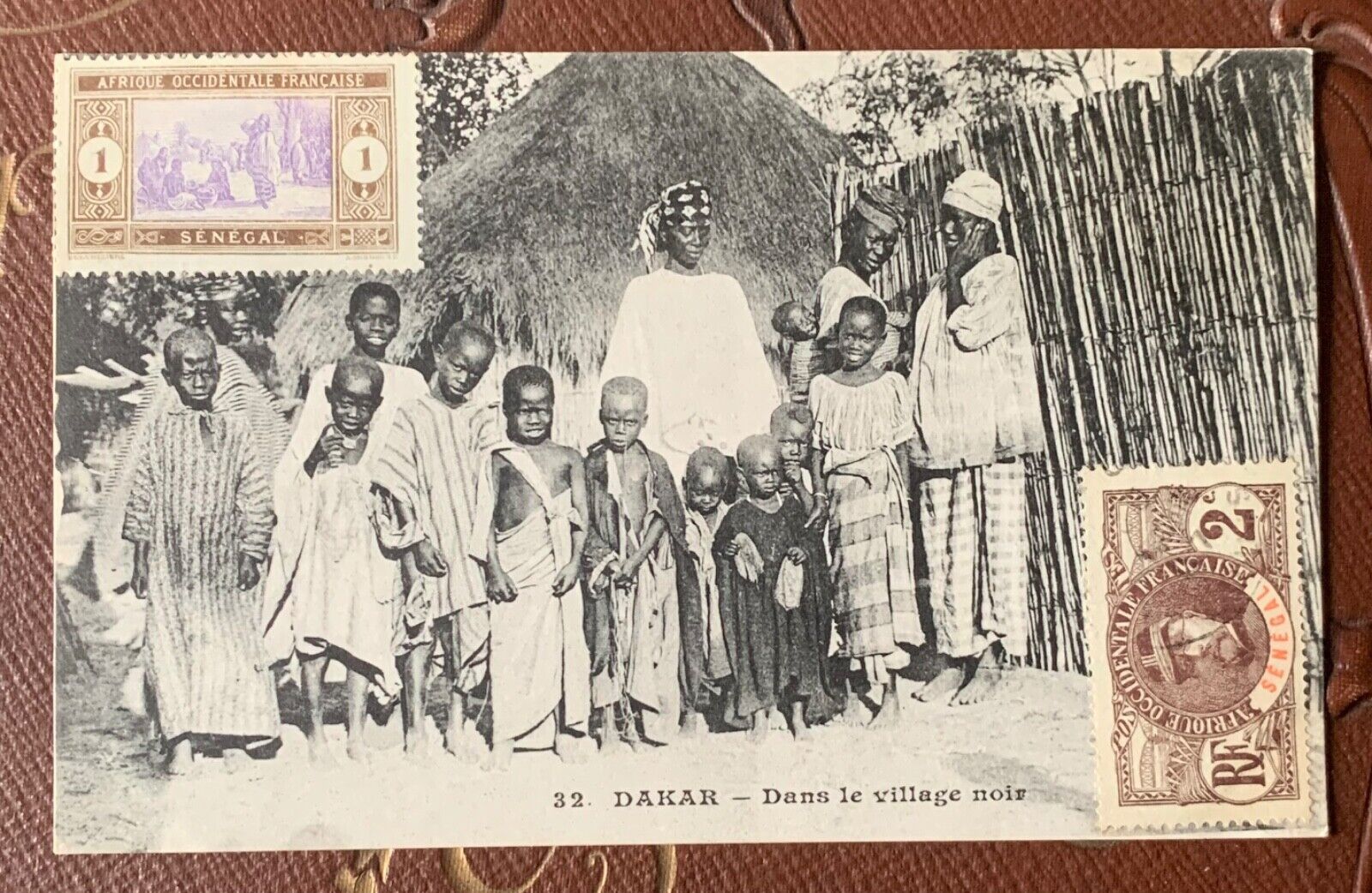 cpa SENEGAL Dakar in the Black Village Africa French West Stamp