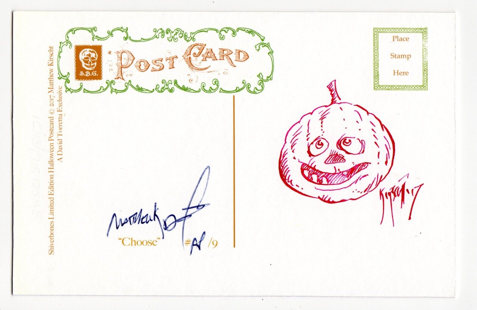 Halloween Postcard Matthew Kirscht 2017 Choose AP/9 Flat Sketch
