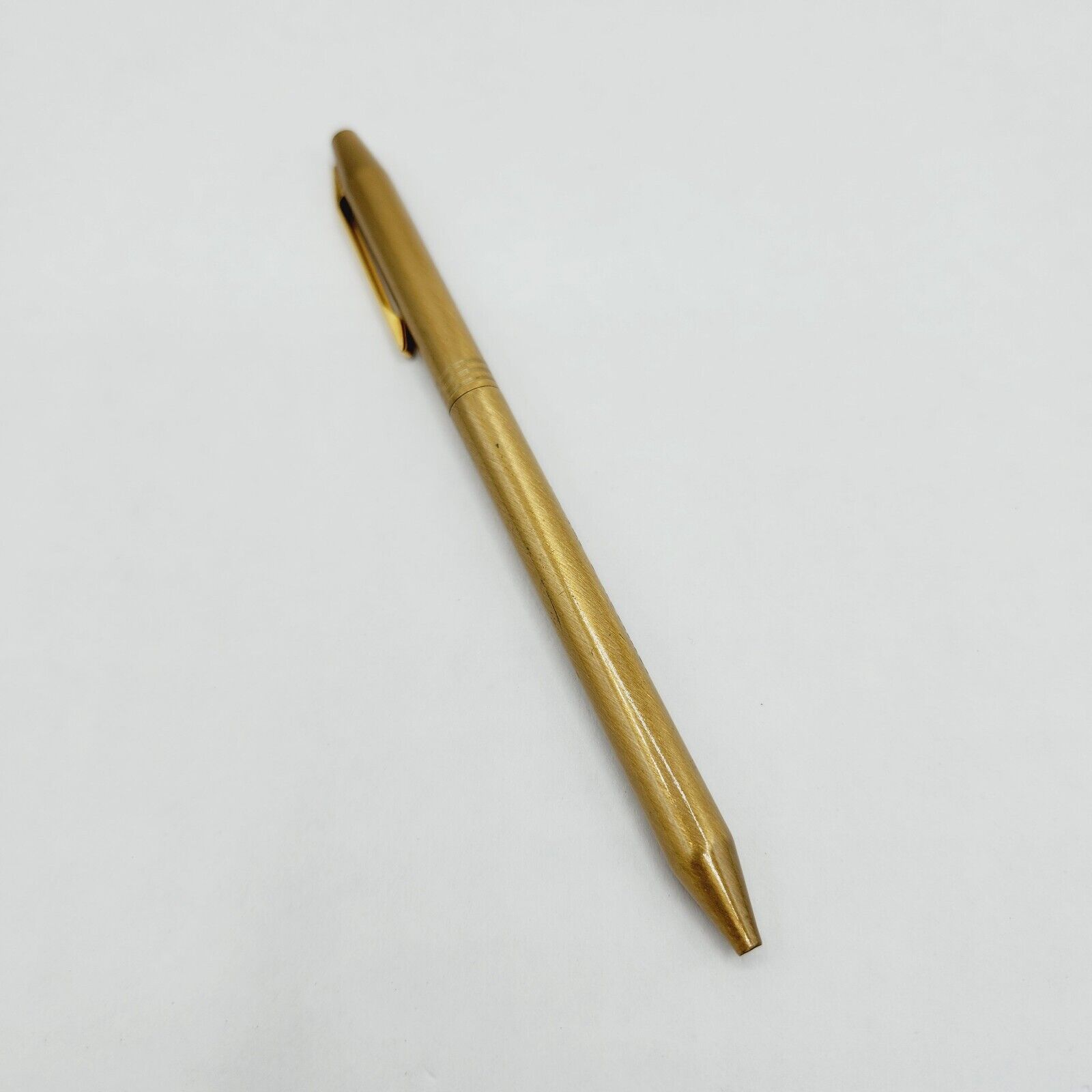 Chromatic Gold Tone Ballpoint Pen PAT USA Vintage Johnson And Staley Blue Ink