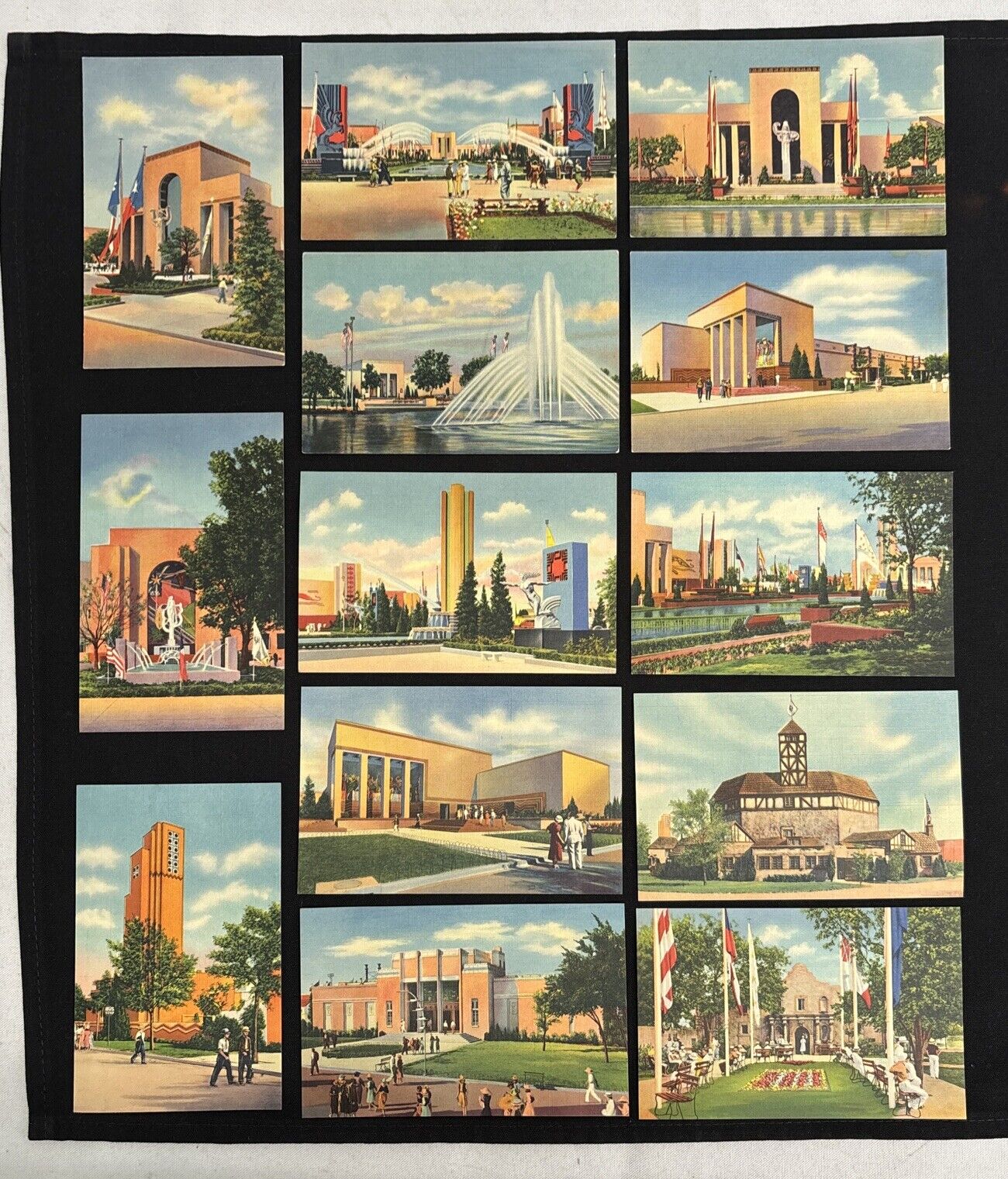Vintage Texas Centennial Exposition Linen Postcard Lot Of 13 Fair Park Dallas
