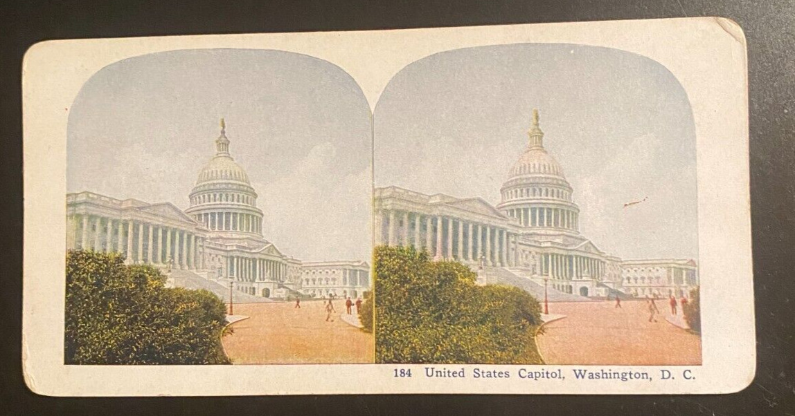 Stereo View Card Stereograph - The United States Capitol, Washington DC