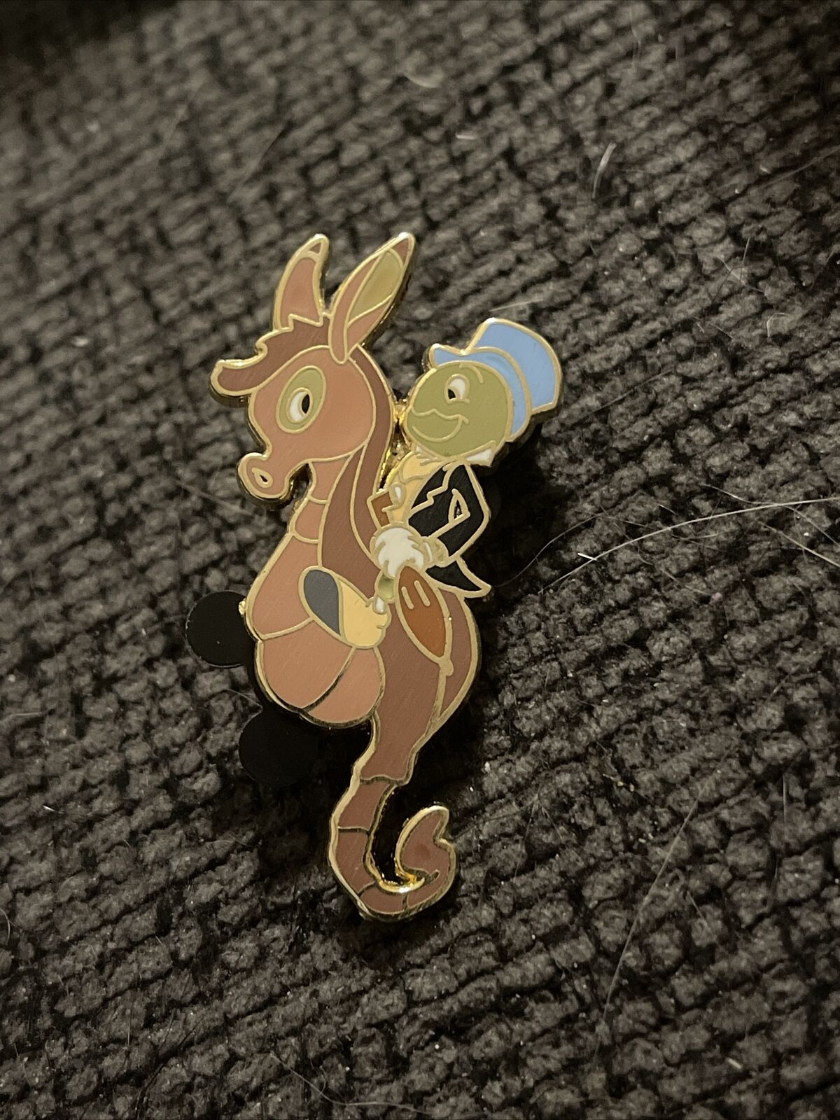Jiminy Cricket up on a seahorse from  PinocchioLE 250 Authentic Disney Pin