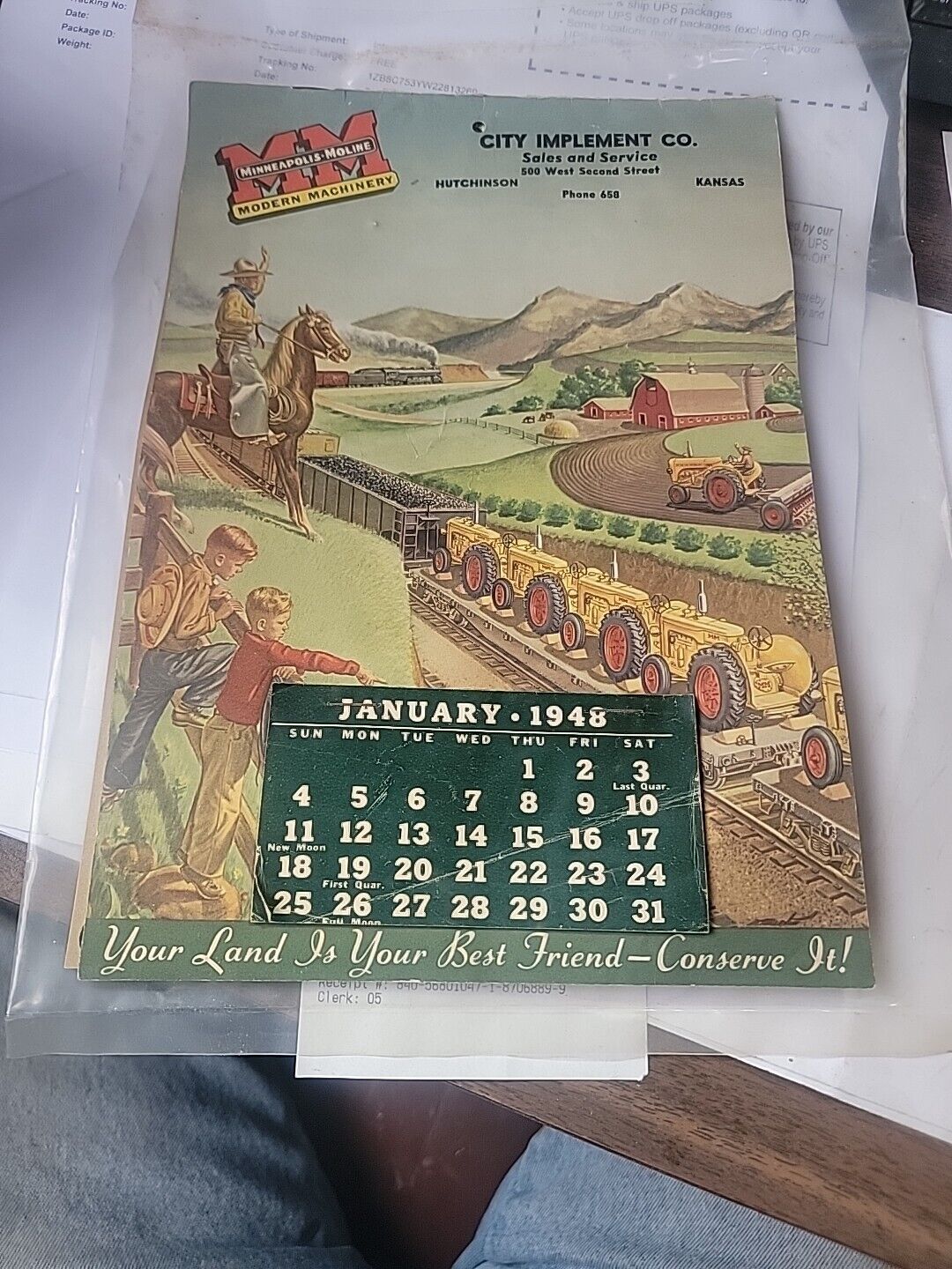 1948 Minneapolis Moline Farm Machinery Brochure- Calendar City Imp.Hutchinson,Ks