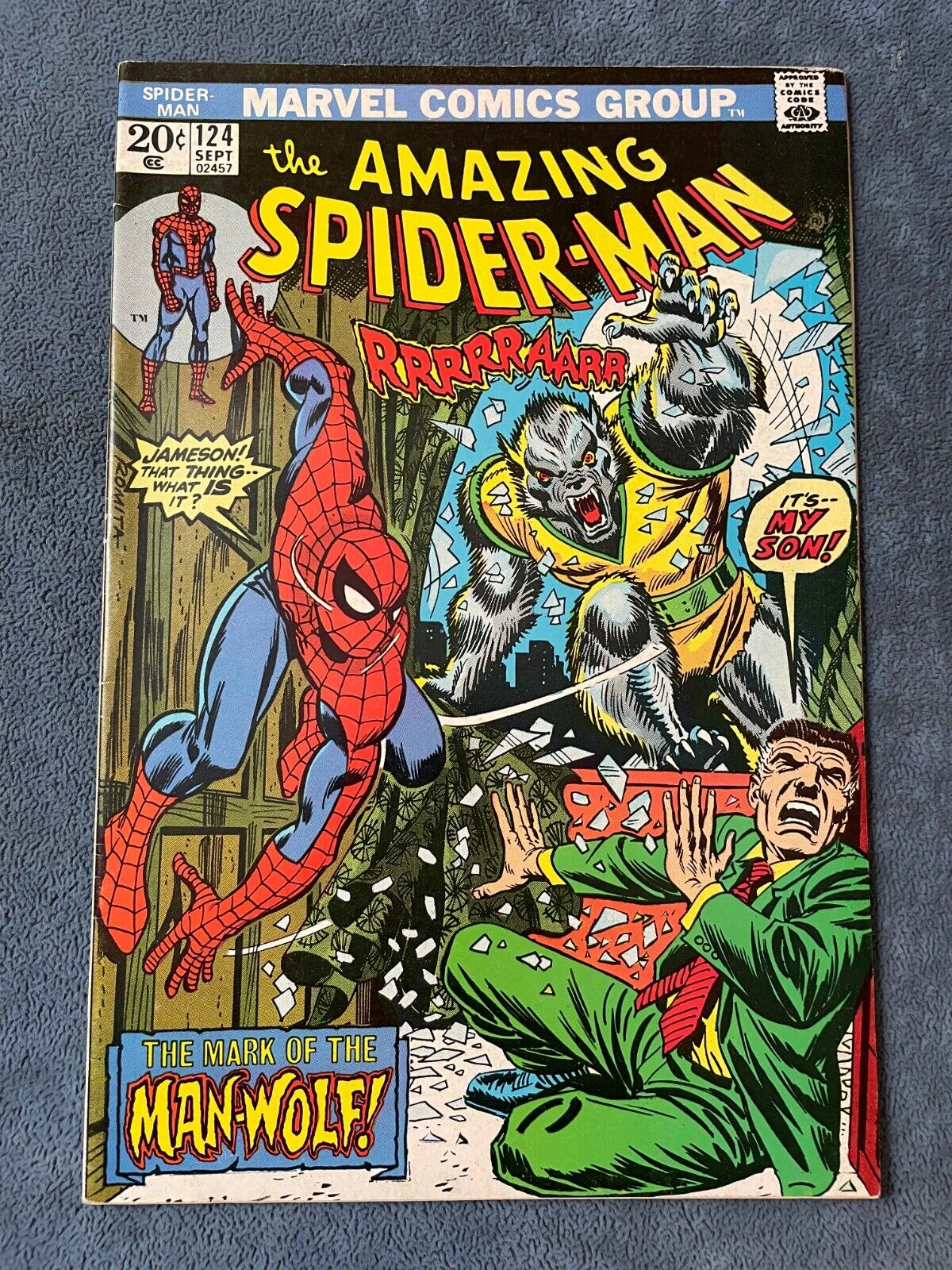 Amazing Spider-Man #124 1973 Marvel Comic Book Key Issue 1st Man-Wolf VF+