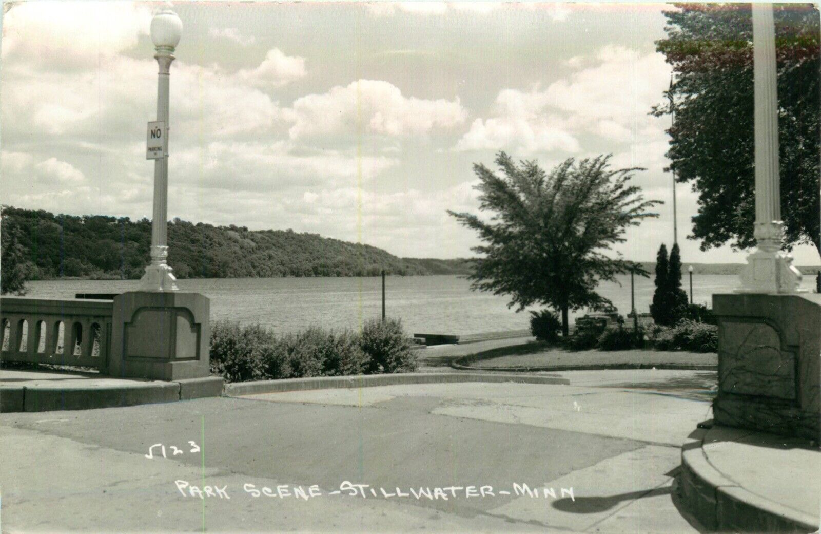Park Scene, Stillwater Minnesota -  Vintage RPPC Postcard