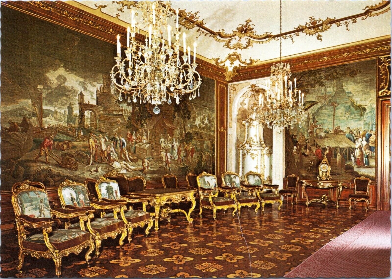 postcard Vienna - Schönbrunn Palace - Gobelinfalon