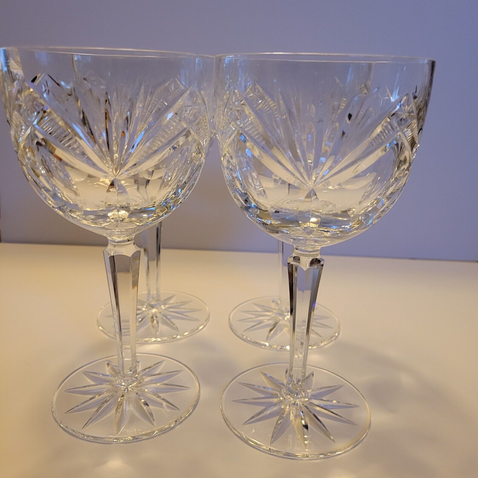 Gorham Crystal Rosewood Water Wine Glasses Vintage Set Of 4 