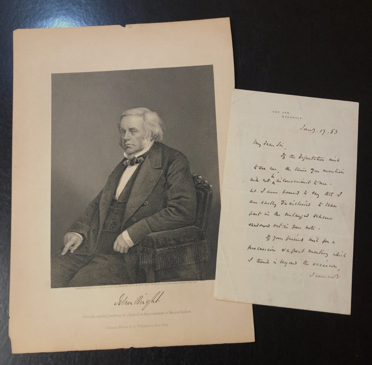 1883 John Bright Greatest Orator of his Generation Signed Letter British Radical