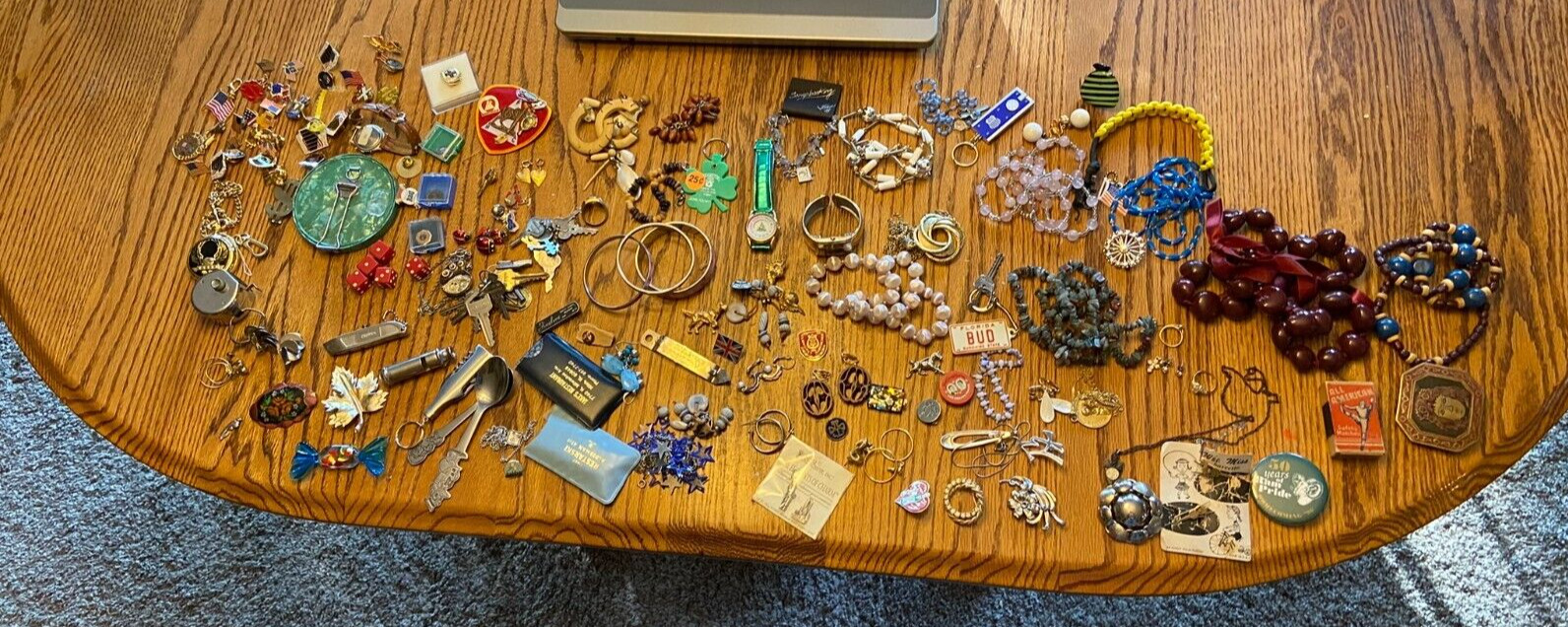 Large Vintage Junk Drawer Lot , Crafter Jewelery Lot. 4 lbs 6 Oz.