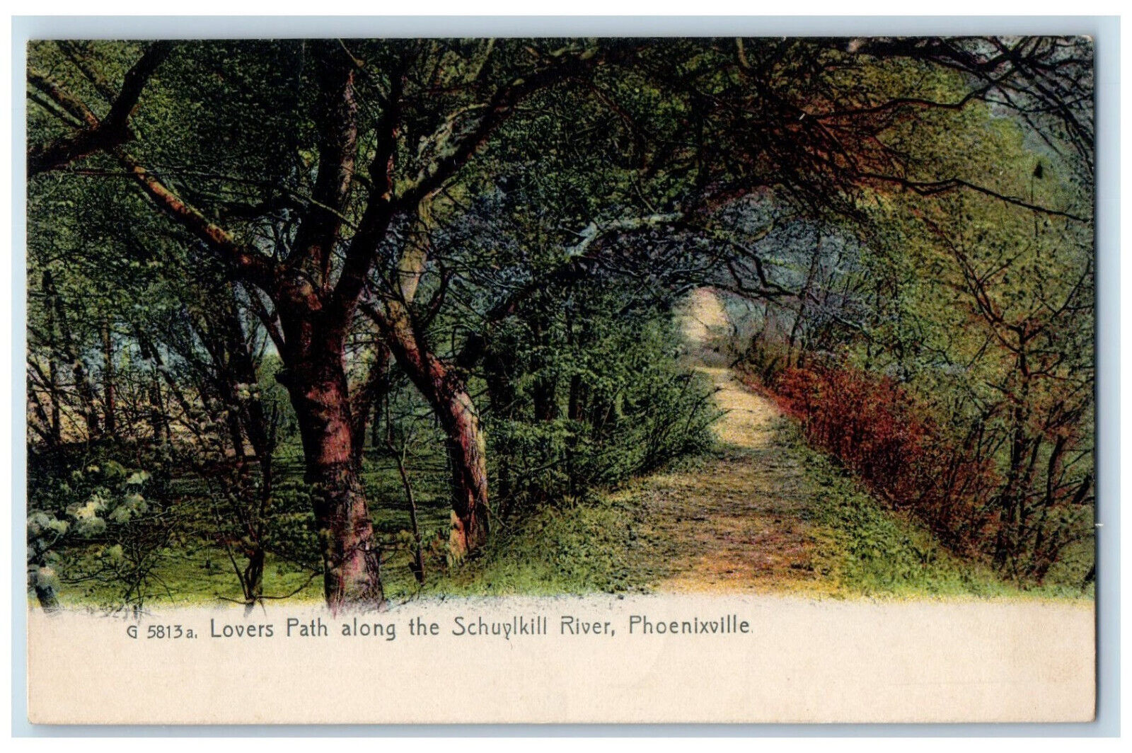1958 Lovers Path Along Schuylkill River Phoenixville Pennsylvania PA Postcard