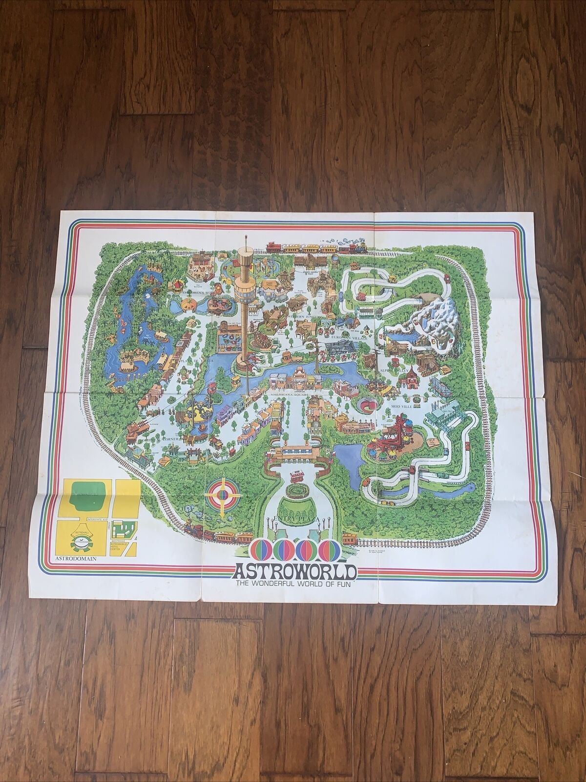 Astroworld Map Original Six Flags From OPENING YEAR (1968) RARE