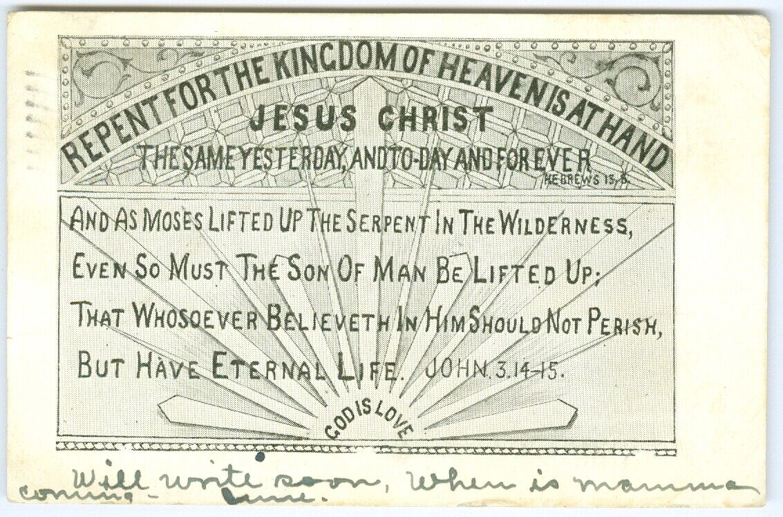 Religious.  Repent For the Kingdom of Heaven is at Hand 1908
