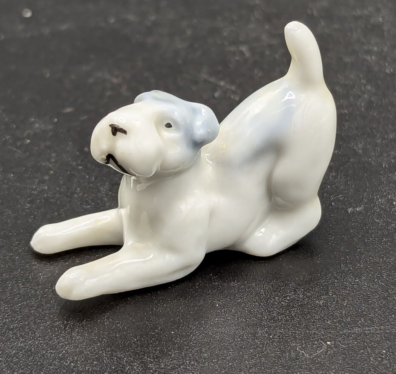 Porcelain Miniature Dog Figurine Hand Painted In Japan Terrier Vtg