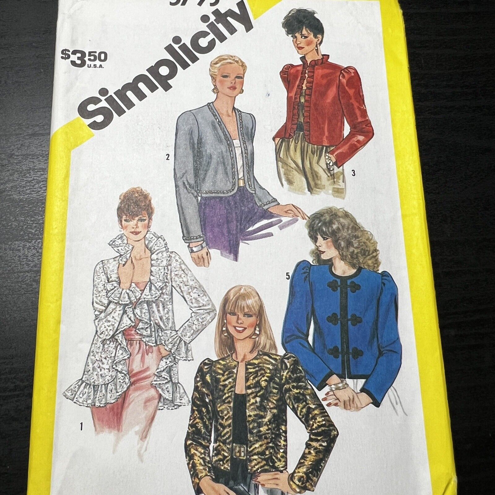Vintage 1980s Simplicity 5793 Lined Evening Jackets Sewing Pattern 8 XXS UNCUT