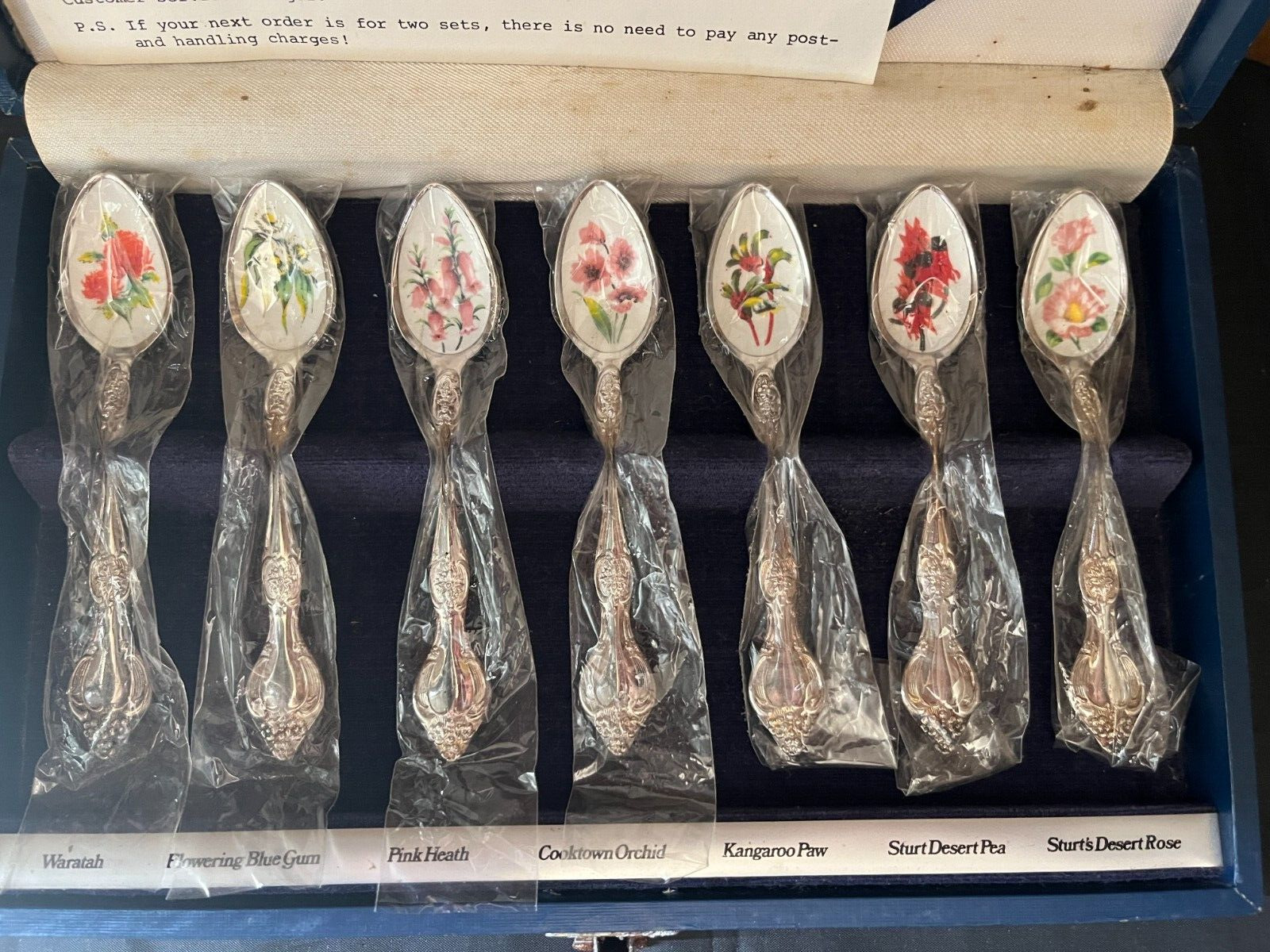 The Australian Wildflower Spoon Collection-Silverplated & Enamel-set of 7