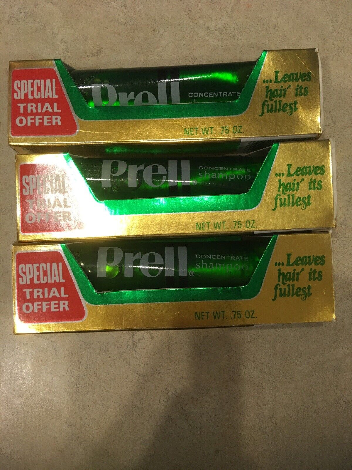 Concentrated Vintage Prell Shampoo from the 1980s - NOS x 3 Boxes - Movie Prop