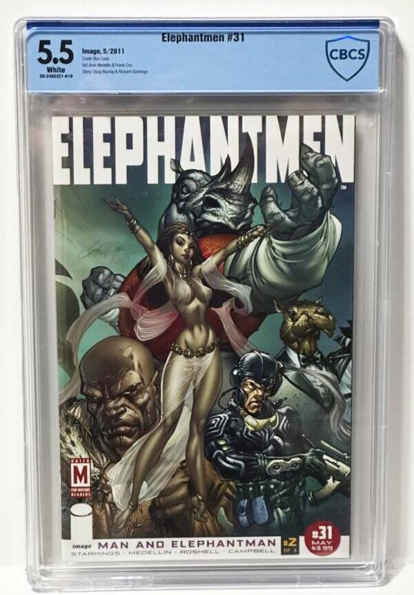 Elephantmen #31 CBCS 5.5 (FN-) 1:15 Variant J. Scott Campbell Rare Image Comics