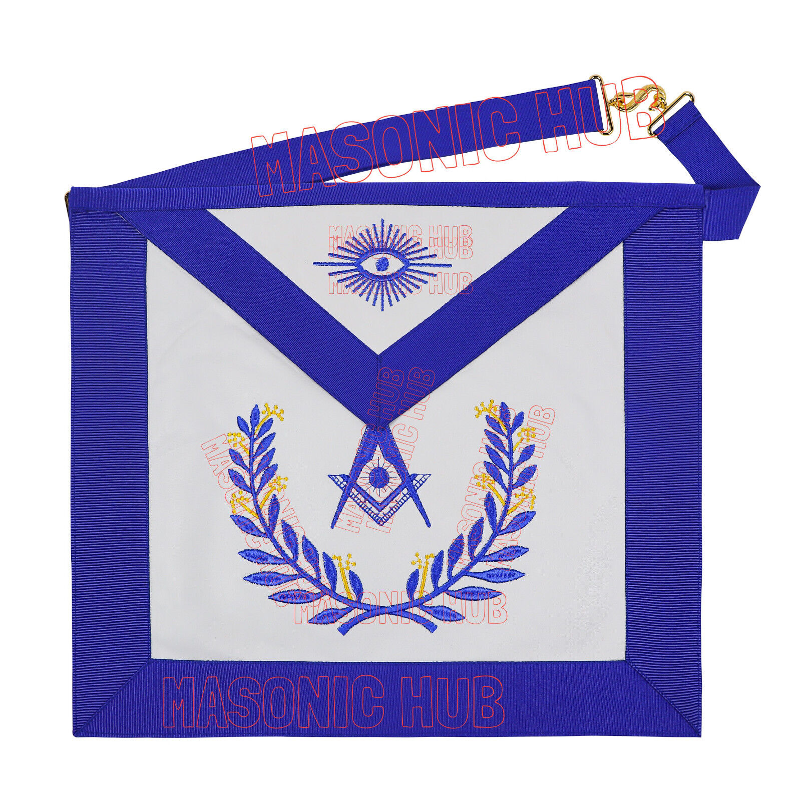 Masonic Regalia Blue Lodge SR. DEACON Lambskin Aprons - MACHINE EMBROIDERY LOGO