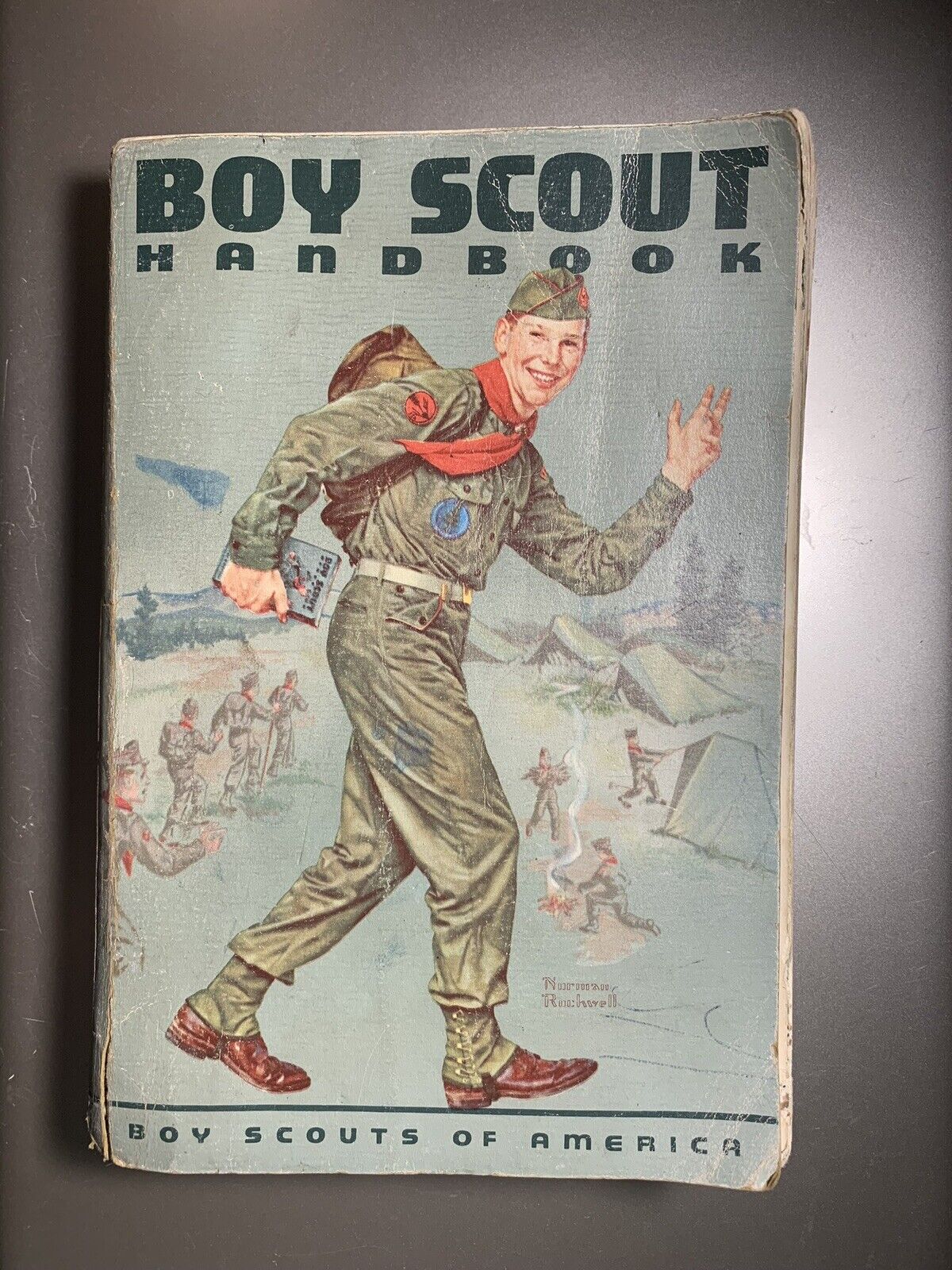 Vintage 1964 Boy Scout Handbook - Norman Rockwell Cover - Fair Condition