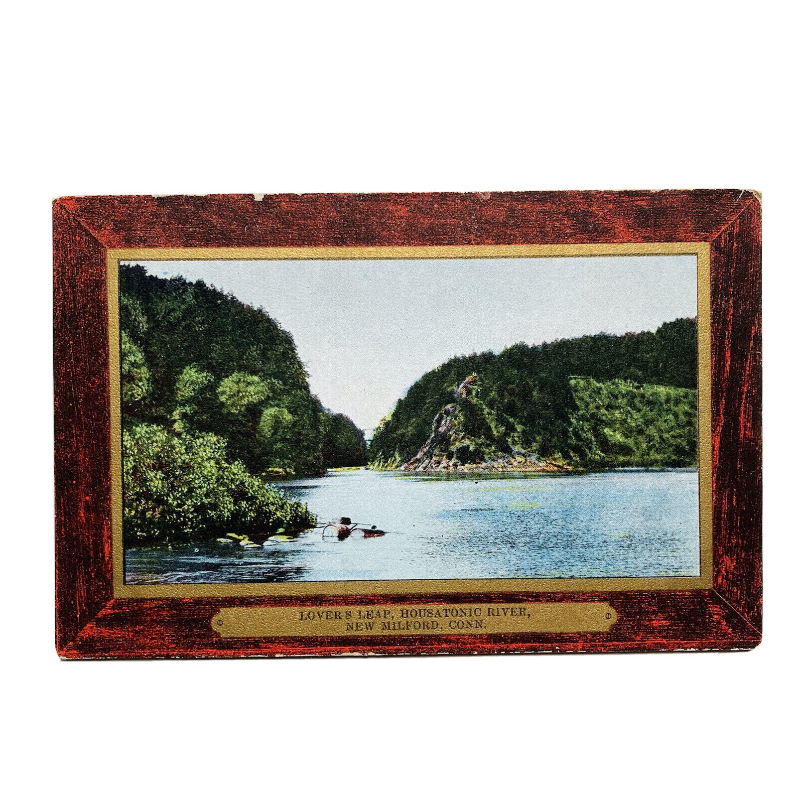 New Milford Connecticut CT Lovers Leap Housatonic River Vintage Postcard