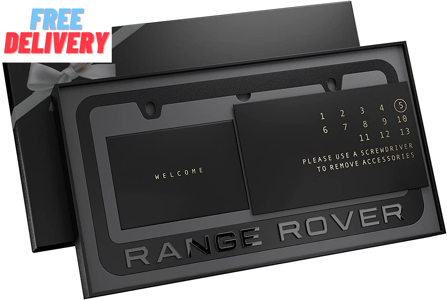 Black License Plate Frame for Range Rover