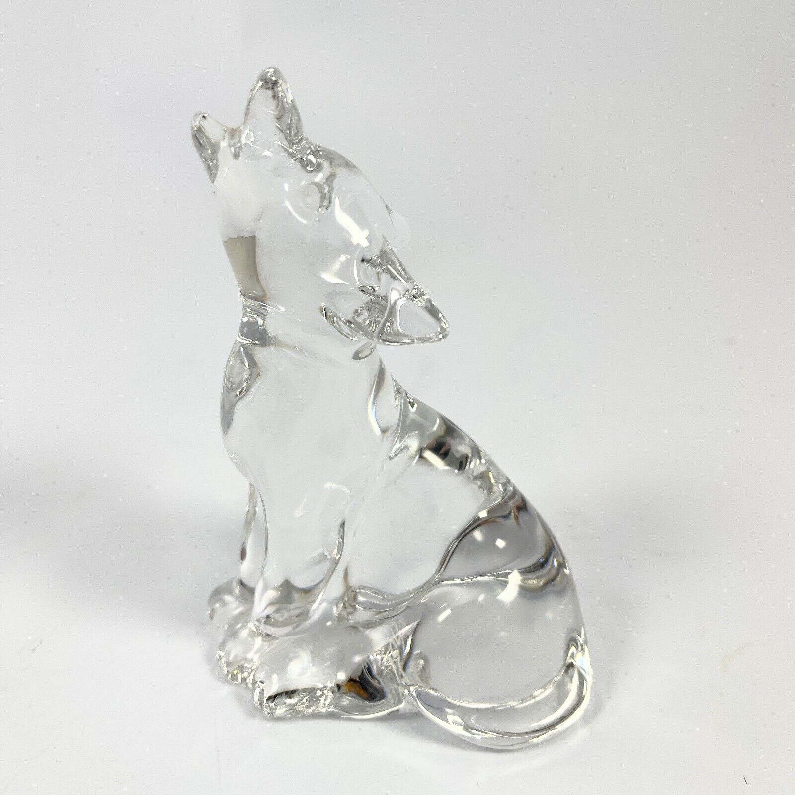 Vintage Lenox Crystal Howling Wolf Figurine 4 1/2\