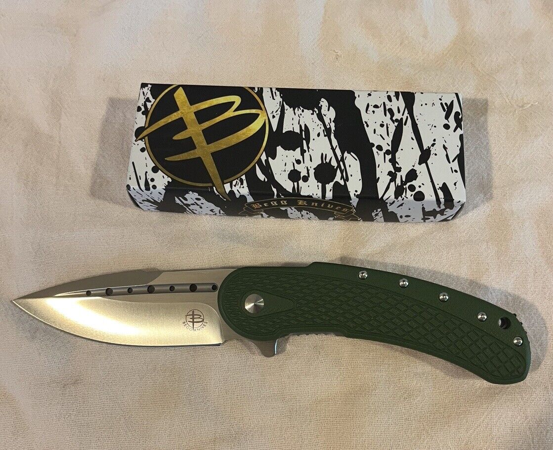 Begg Knives, Bodega, D2 Blade, Green G-10 Handle