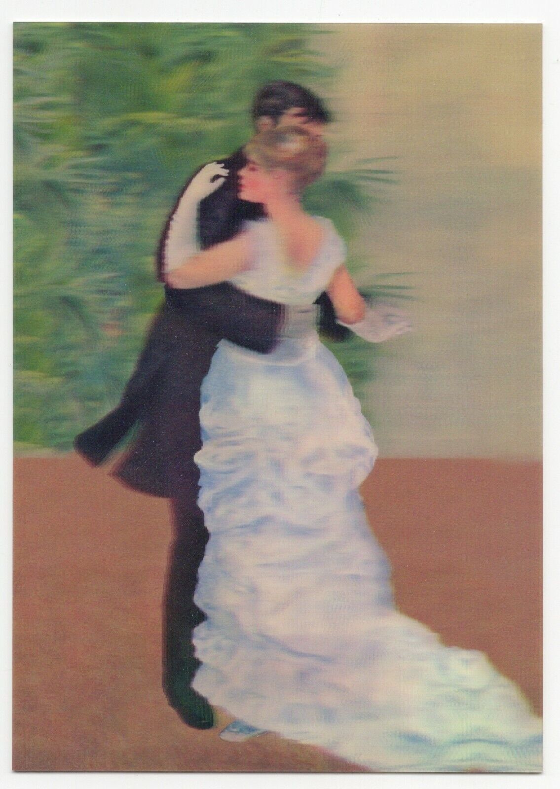 Couple Dancing at Bougival by Pierre-Auguste Renoir Lenticular 3-D Postcard