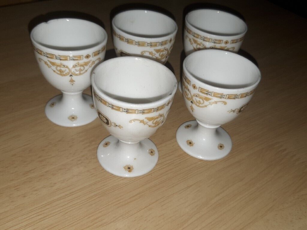RARE LOT OF 5 Theodore Haviland NY HOTEL MCALPINE Egg Cups Paris France French