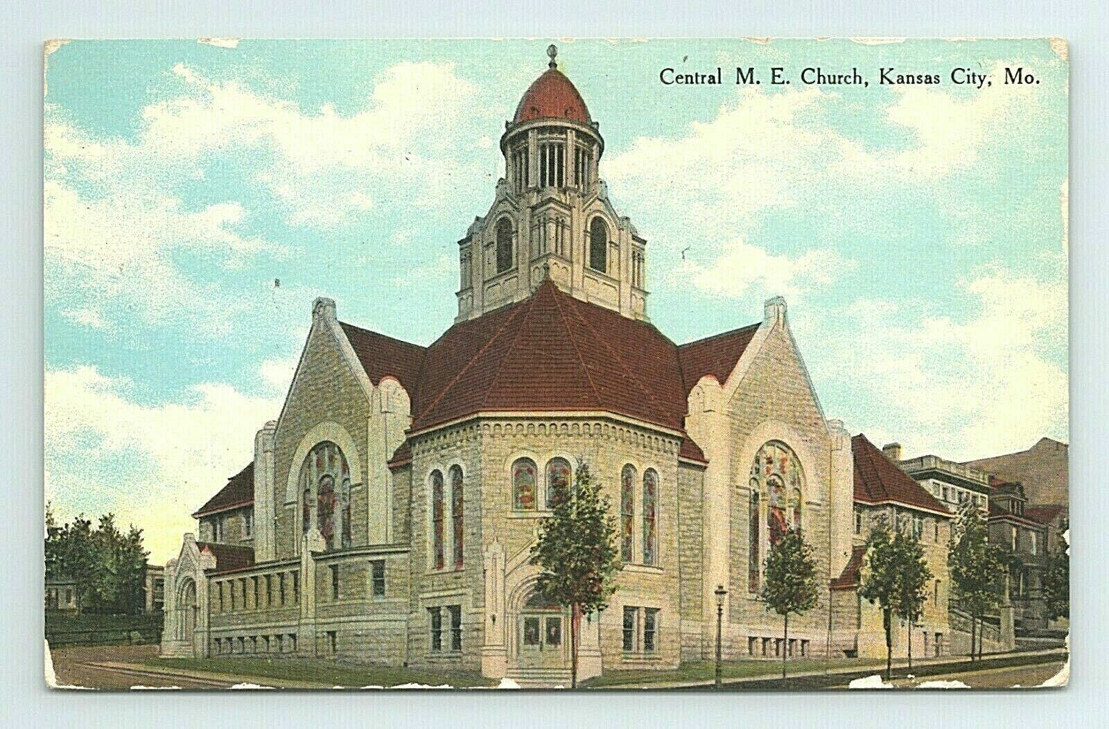 Central M.E. Church Kansas City Missouri MO Postcard