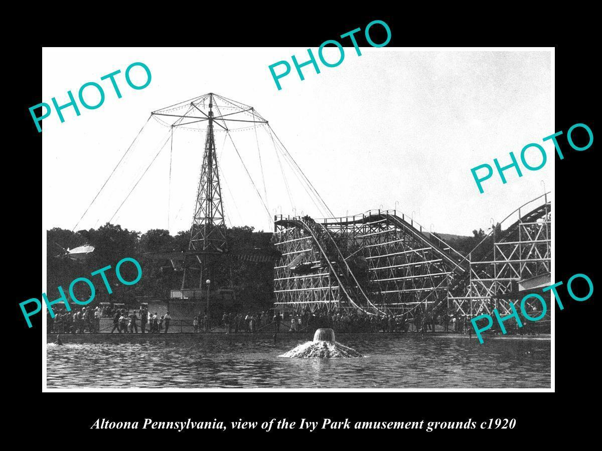 OLD POSTCARD SIZE PHOTO OF ALTOONA PENNSYLVANIA THE IVY PARK FAIR GROUND c1920