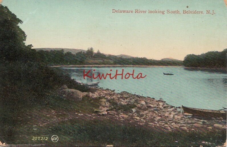 Postcard Delaware River Looking South Belvidere NJ New Jersey