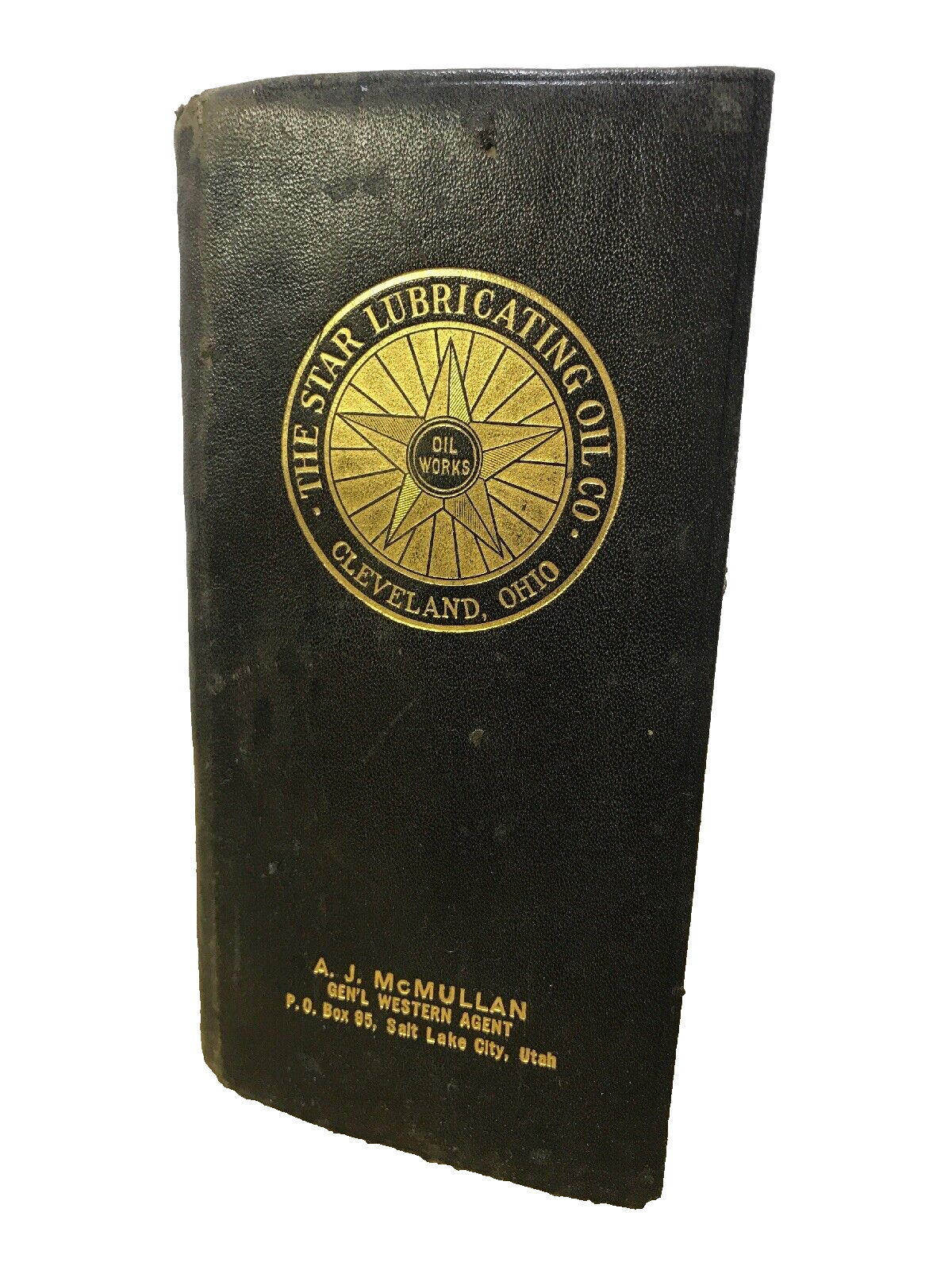 The STAR LUBRICATING OIL 1913 Western Agent Calender Memo Leather Trifold Book