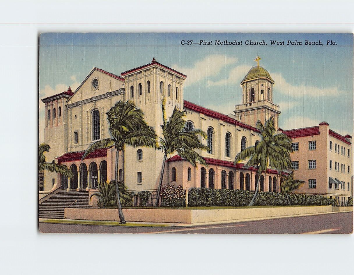 Postcard First Methodist Church West Palm Beach Florida USA