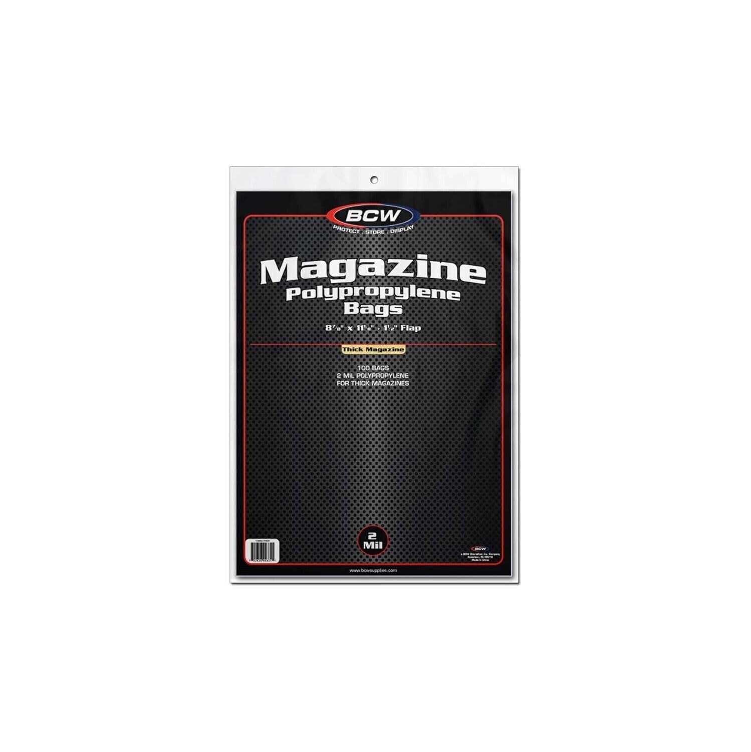 BCW Thick Magazine Bags - 1 Pack of 100 | Acid-Free, Clear Polypropylene Sleeves