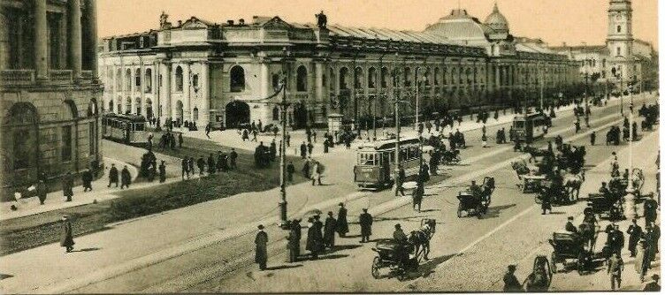 c 1910 Tramways Nevsky Prospect St. Petersburg Russia Real Photo Postcard