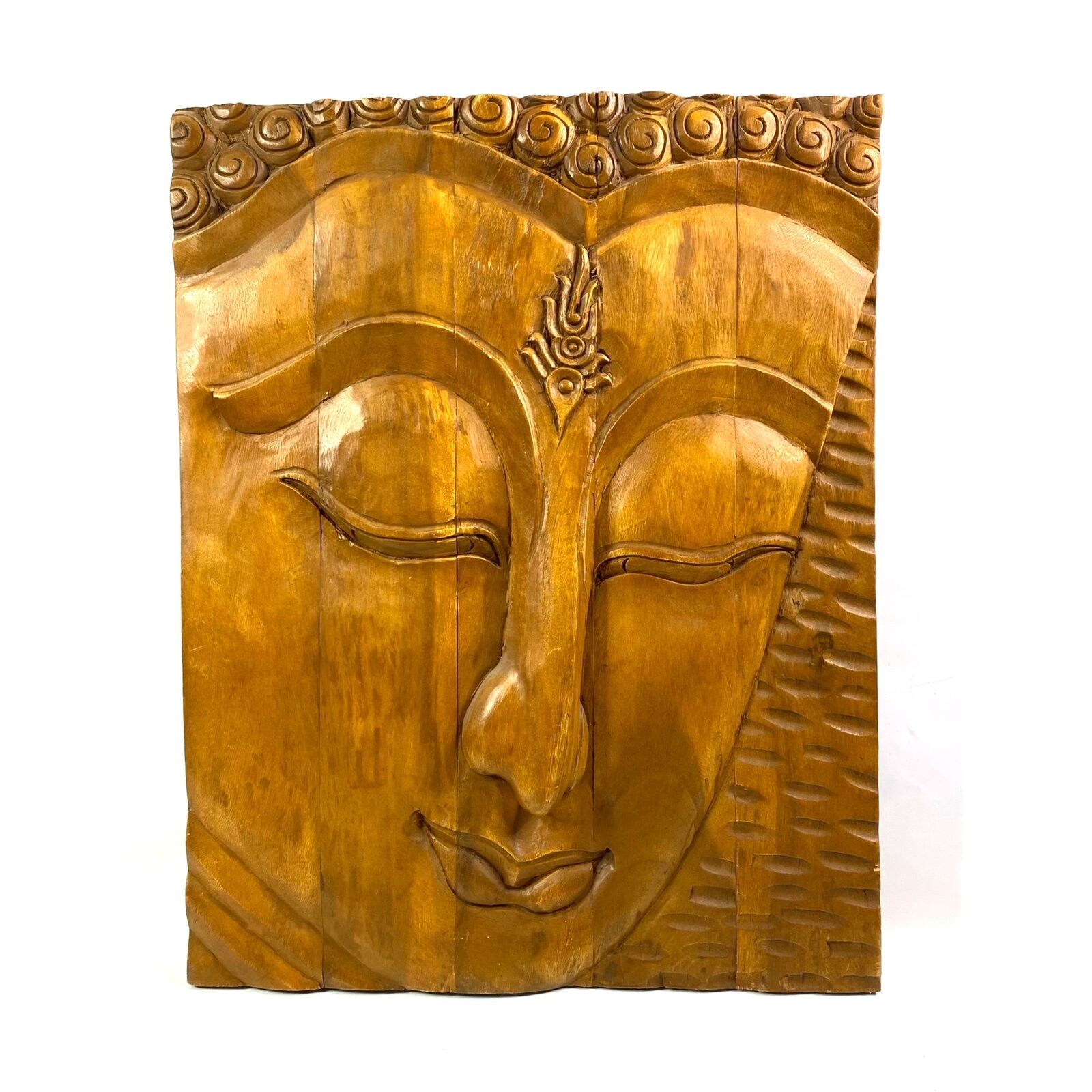 Large Solid Wood Hindu Indian Goddess Wall Hanging Panel 3D 22.5x29.5