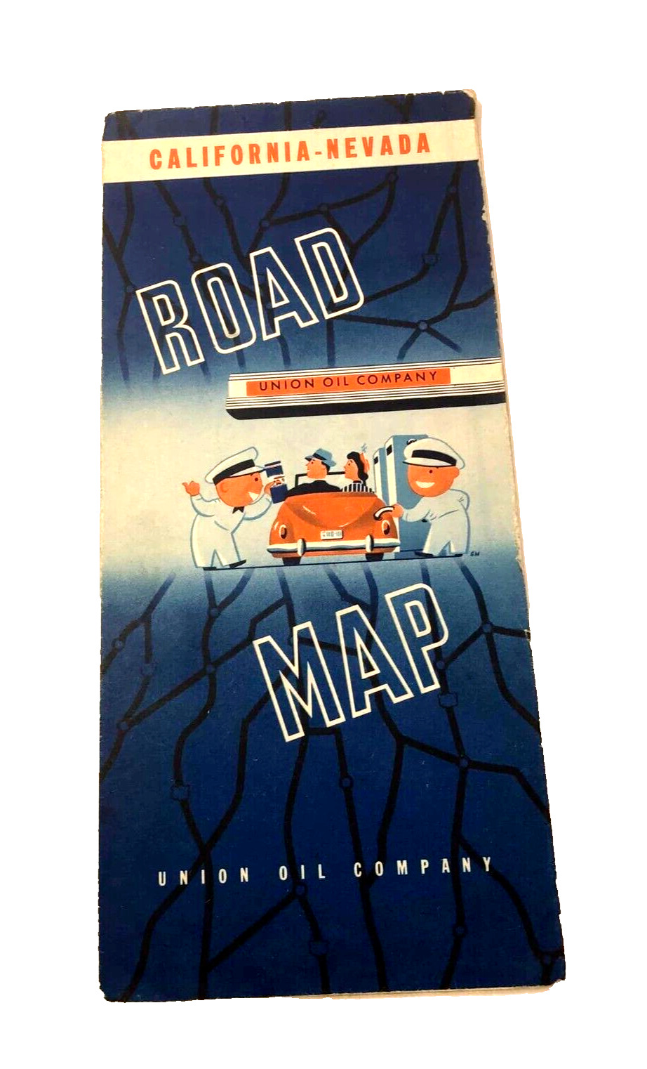 c1940s Union Oil Company California Nevada Road Map