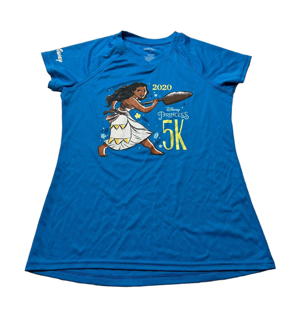 RunDisney Princess 5K Race T-Shirt 2020 Moana Finisher Women’s Size Small Blue