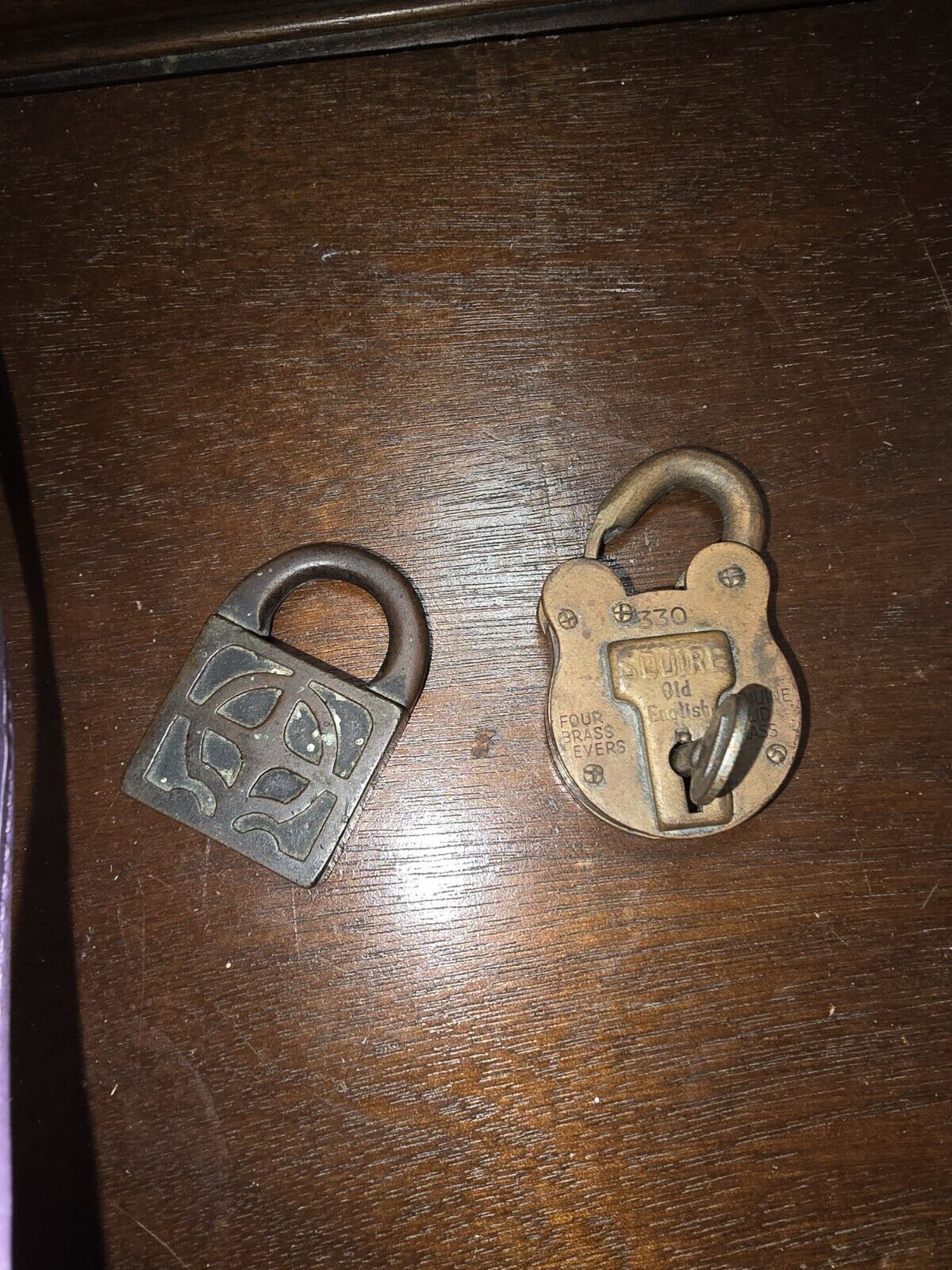 Antique 2 Locks Squire W Key