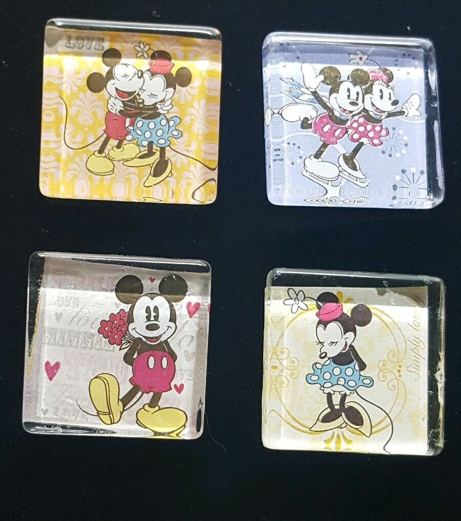 Disney Magnet Set 4 Vintage Mickey Minnie Love Collectible 