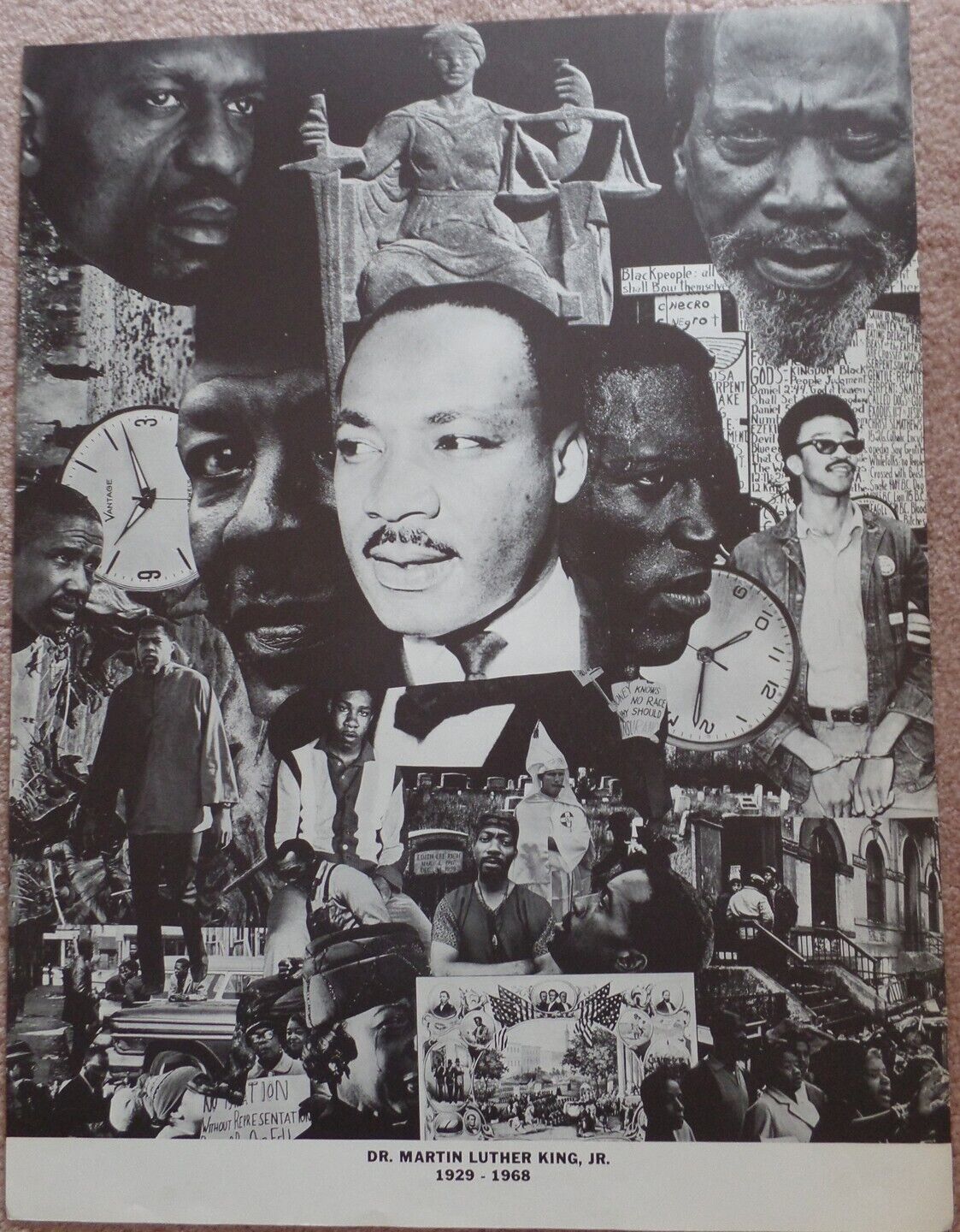 1968+ Rev. Martin Luther King, Jr. Large Memorial Poster Lots of Symbolism